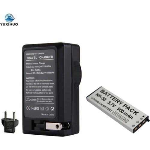 950mAh NP-50 NP50 CNP-50 CNP50 Camera Battery + AC Charger for Casio Exilim EX-V3 EX-V7 EX-V7R EX-V8 EX-V8SR EXV3 EXV7 EXV8 SR