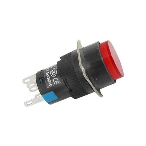 AC 220V Self Locking Light Push Switch Control Red Cap