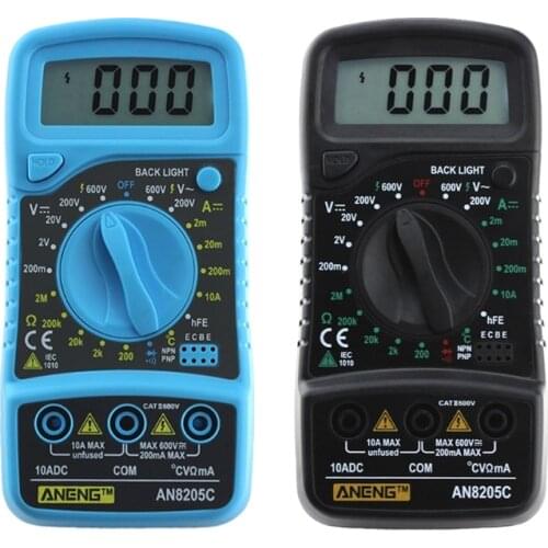 AN8205C Thermometry Digital Multimeter Voltmeter Ammeter AC DC OHM Volt Tester 77UD