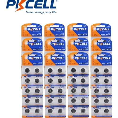 120Pcs 12Card PKCELL LR54 189 L1130 AG10 Akaline Button Cell Battery 1.5V For Bullets Eggs Watches Calculators Remote Control