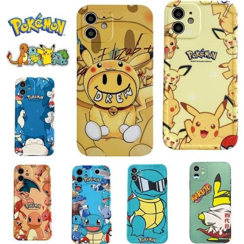 Japen Anime Pokemon Pikachu Gengar Snorlax Squirtle Phone Case for Iphone 12 Pro Max 12 Mini 11Pro Max X XS Max XR 7 Plus 8 Plus