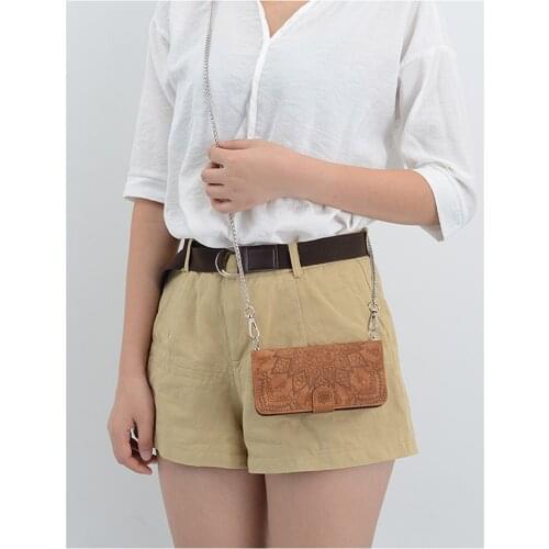 Long Chain Crossbody Backpack Phone Case Cover For iPhone 12 Mini 11 Pro Xs Max XR 7 8 Plus Ethnic Pattern Wallet Card Flip Case