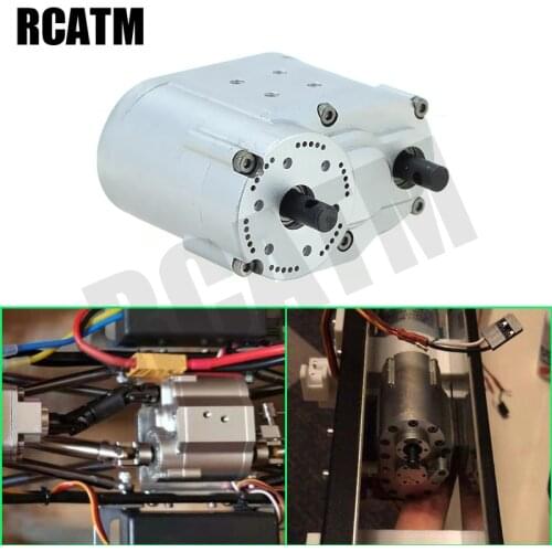 CNC Aluminum Alloy 2-speed Gearbox Transfer Case for 1/10 RC Crawler 1/14 Tamiya Truck SCX10 RC4WD Scania Actros MAN Lesu