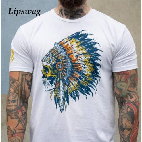 Vintage Skull Printing Loose T Shirts Men Summer Short Sleeve Casual Tee Shirt Male Fashion O Neck Pullover Tops 2021 Streetwear