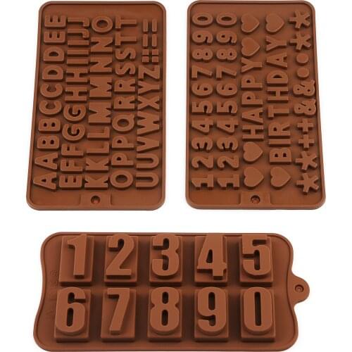 Chocolate Cake Decorating Tools Silicone Chocolate Mold Letter Number Fondant Molds Cookies Bakeware Mold 3D Diy Best Quality