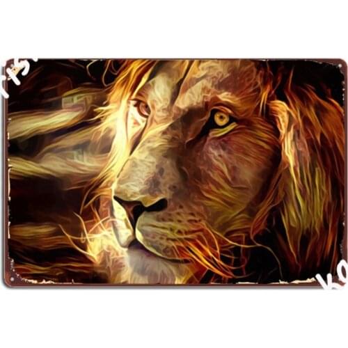 African Lion Oil Painting Metal Signs Club Bar Designing Wall Mural Mural Painting Tin sign Posters