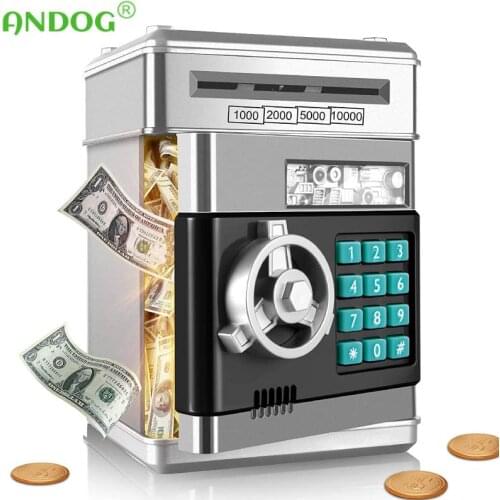 Password ATM Piggy Bank Safety Electronic Money Saving Box Automatic Chewing Cash Coins Safe Box for Children Kids Gifts