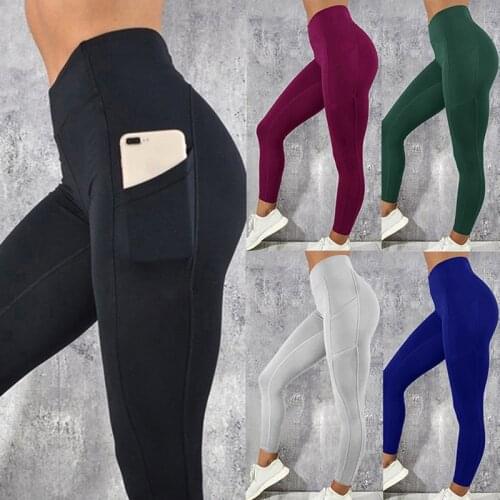 Sexy Fitness Women Gym Leggings Push Up High Waist Pocket Workout Slim Leggins Fashion Casual Mujer Pencil Pants