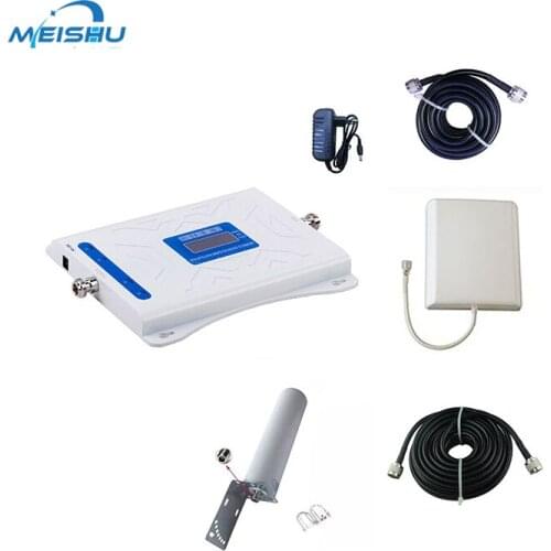 Hot Selling Mobile Phone Signal Booster Repeater Ampilier,Tri-band GSM900/DCS1800/3G2100 with Accessories