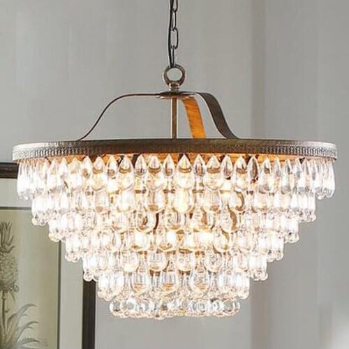 American Village Retro chandelier Pastoral originality LED for living room crystal bedroom garden creation iron lighting fixture