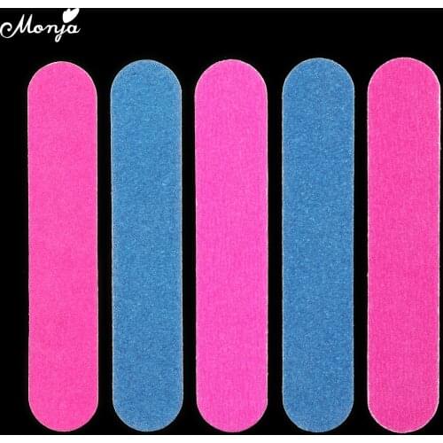 Monja 50pcs/set Nail Art Multi Color Double Sided 100/180 Sanding Paper Remover Polishing Buffing Buffer Files Manicure Tools