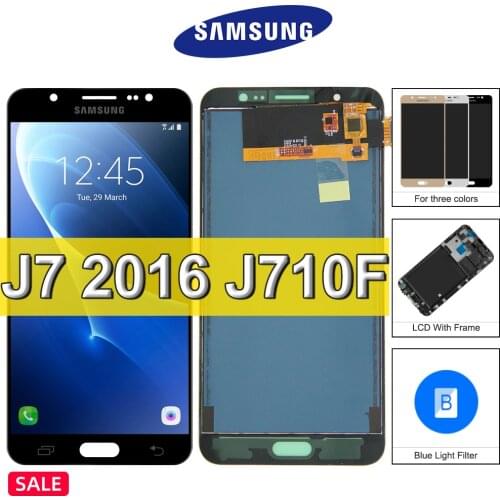 Can Adjust J710 LCD For Samsung Galaxy J7 2016 Display SM-J710FN J710F J710M J710Y LCD Touch Screen Digitizer Assembly Frame