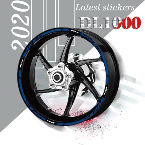 Motorcycle full coverage wheels stickers wheel tire stickers reflective waterproof rim decals for SUZUKI DL1000 dl1000 dl 1000