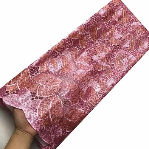 Nigerian Pink Lace Fabrics High Quality African Lace Fabric Wedding French Tulle Lace Material France Design KRL-28771