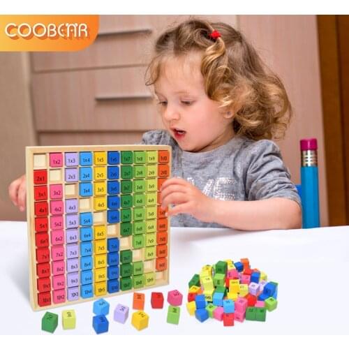 Montessori Educational Wooden Toys For Kids Children Baby Early Education 99 Multiplication Table Math Arithmetic Teaching Aids