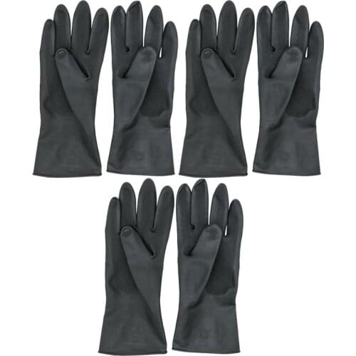 3Pairs=6pcs Black Barber Hair Dye Gloves Anti-Slip Waterproof Hand Protectors Hairdressing Supplies Hair Beauty Hand Care Tool
