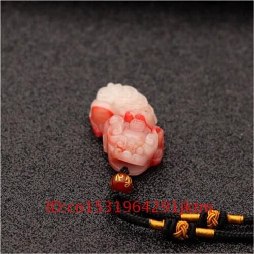 Pixiu Men White for Hand Jade Jewelry Necklace Amulet Jadeite Women Carved Tiger Red Natural Pendant Chinese Charm Gifts Fashion