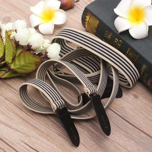 2.0*110cm Men/Women Suspenders Male Slim Fashion All-match Trousers Suspenders Split Real Leather Button Brace