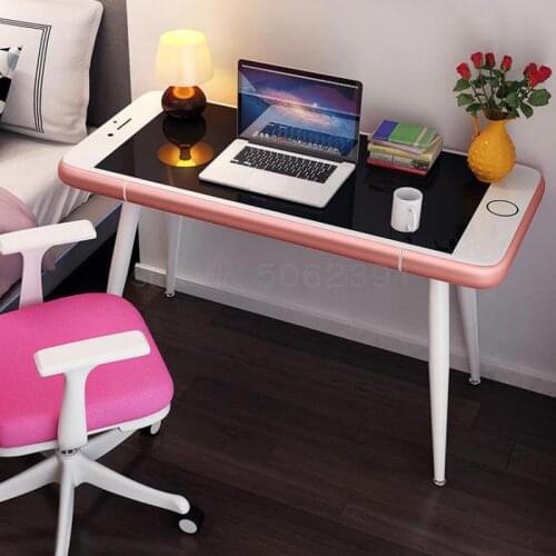 Simple modern tempered glass computer desk desktop home desk Easy learning desk desk