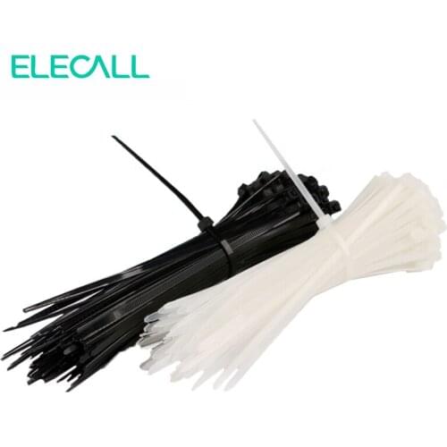 4*150mm Self-Locking Nylon Cable Ties 100Pcs/Pack Cable Zip Tie Loop Ties For Wires Tidy White Black