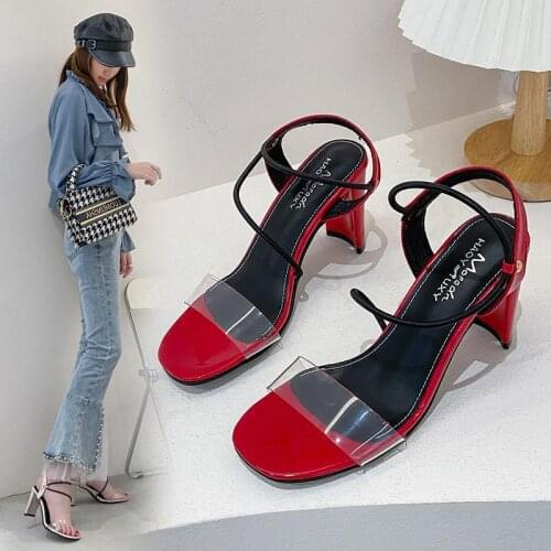 Europe And The United States 2021 Summer New Transparent Fashion Sandals Women Net Celebrity Women Wild Women Hot-selling Fashio