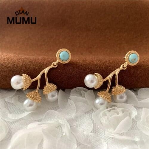 Elegant Celebrity Metal Inlaid Pearl Earrings For Woman Fashion Jewelry 2021New Luxury Wedding Party Girls Unusual Earrings