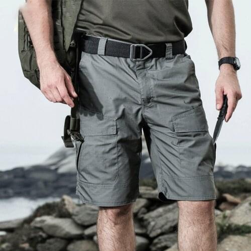 Mens Military Shorts Elastic Multiple Pocket Male Short Pants Outdoor Joggers Shorts Plus Size Tactical Cargo Shorts Men
