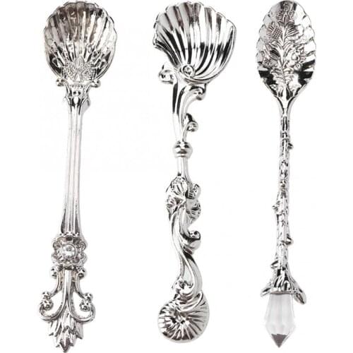 Vintage Style Cutlery Coffee Spoon Dessert Spoon Teaspoon Kitchen Tableware Long Handle Spoon Kitchen Tool