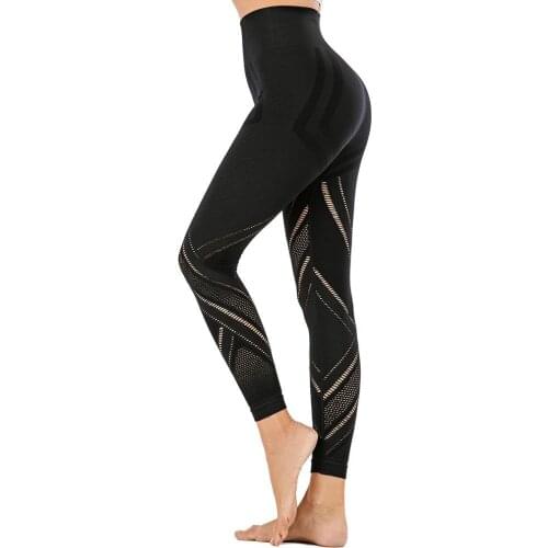 High Waist Hollow Put Sport Women Gym Leggings Seamless Yoga Pants Breathable Fitness Sports Wear For Women Gym