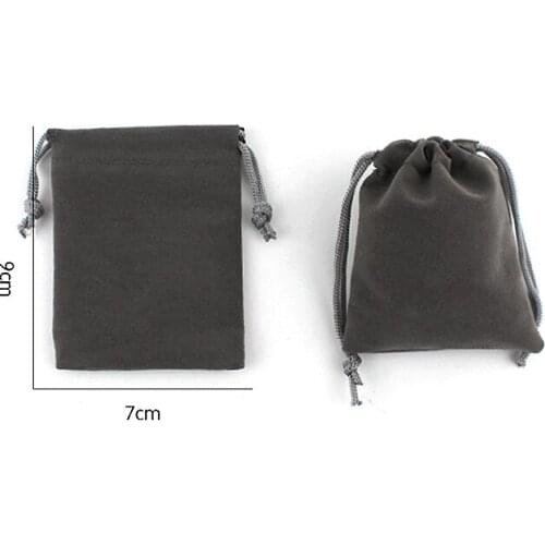 LOT X 1 PCS Grey color Velvet gift bag party favour gift bag jewellery bag coin purse 7cmX10cm
