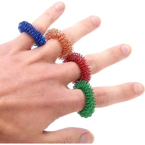 1pc Stainless Steel Finger Massage Ring Acupuncture Ring Therapy Relax Hand Blood Circulation Pain Relief Health Care