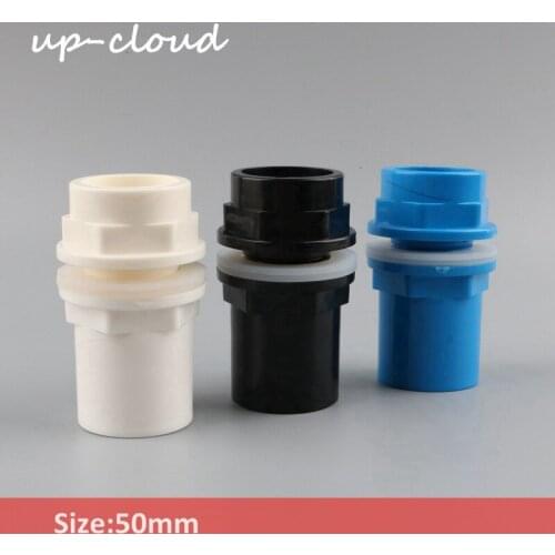 1pc UP-CLOUD PVC 50mm Connector Fish Tank Drain Pipe Accessories Aquarium Drainage System Fittings 1 1/2 inch Thread Joint