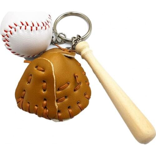 2Pcs Baseball Key Holders Three-dimensional Pendant Decorations Creative Keychain Toy Home Storage