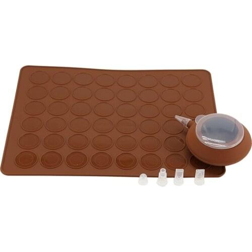 2PCS Silicone Macaroon Pastry Nozzle Cake Cookies Muffin Oven Baking Sheet Mat Bakeware Mould