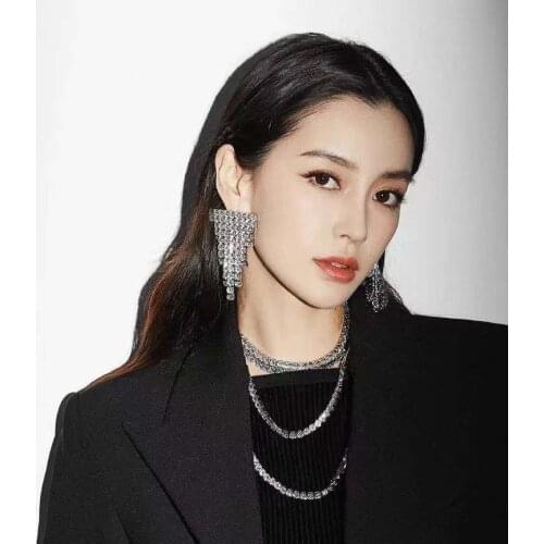 2020 fashion women Crystal Pendant Earrings Jewelry Party Show Girl Earrings accessories shiny Rhinestone Earrings accessories