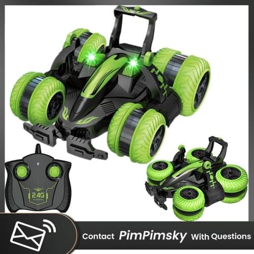 360 Degree Rotate RC Cars 2.4GHz Six-way Sidewalk Stunt Car With Light Standing Rotation Remote Control Machine Vehicle Boys Toy