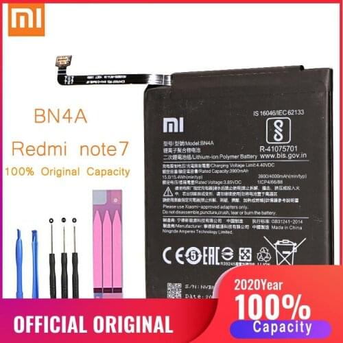 Original Replacement Xiaomi Battery For Xiaomi Redmi Note7 Note 7 M1901F7C BN4A Genuine Phone Battery hongmi 4000mAh
