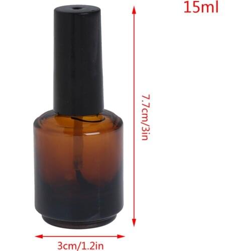 Brown Glass Nail Polish Bottle Empty With A Lid Brush Empty Cosmetic Containers Nail Glass Bottles 15ml With Brush New