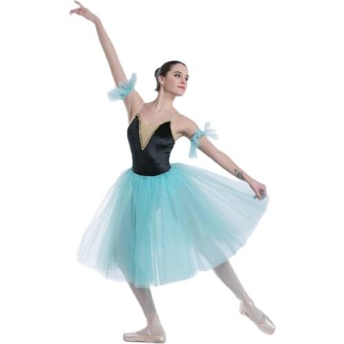 Black velvet bodice green tulle tutu dance costumes ballet Costume performance dance costume ballet tutu Romantic Ballet Tutu