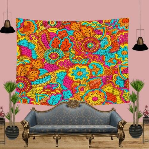 Colorful Indian Bohemia Printing Flower Tapestry for Livingroom Photography Wall Decor