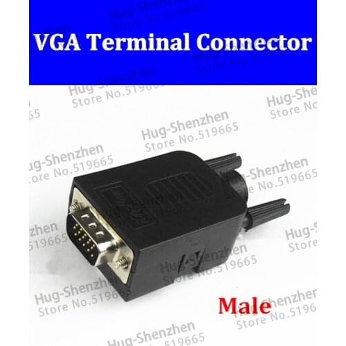 DB15 VGA Male 3 Rows 15 Pin Plug Breakout Terminals Screw Type DIY Connector