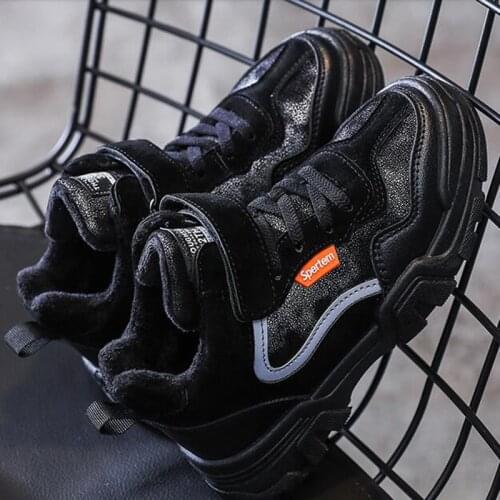 Childrens cotton boots 2019 autumn and winter new boys Martin boots Korean girls plus velvet boots student short boots