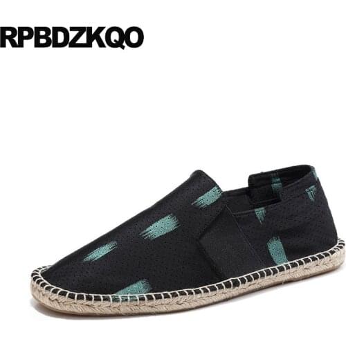 Breathable Printed Chic 2021 Espadrilles British Style Rubber Designer Men Canvas Shoes Casual Nice Slip On Hemp Spring Flats
