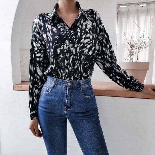 FICUSRONG Leopard Blouses