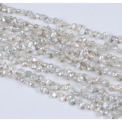 Hot Sale Natural Freshwater Keshi Pearl Strand Pieces Of Silver Shape Beads Top Hole For Jewelry Making