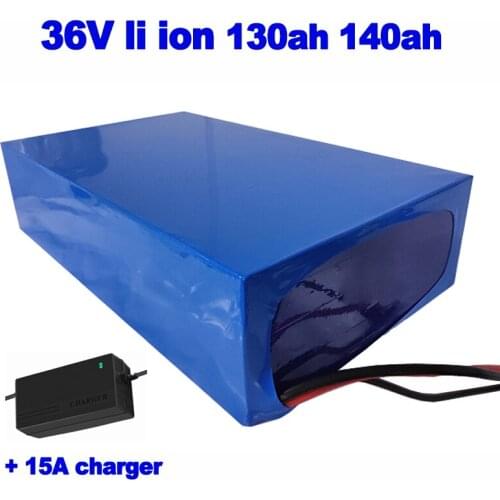 GTK 36v 130ah 140ah Li ion lithium battery pack bateria de lipo for electric engine photovoltaic wind solar power + 15A charger