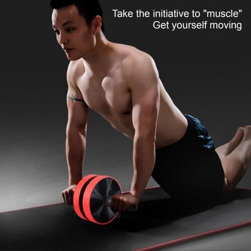 ABS Abdominal Roller Exercise Wheel Mute Ab Roller Arms Back Belly Core Trainer For Body Shape Training Supplies Fitness Equipme