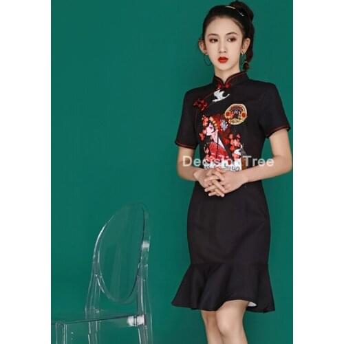 2021 woman cheongsam chinese style dress vintage rayon traditional chinese velvet dresses evening party gowns oriental dress