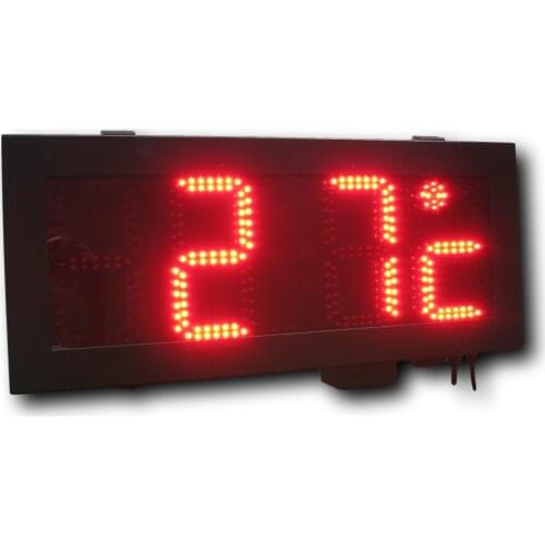 Outdoor waterproof 8inch high brightness 4digits red color time and temperature clock(HOT4-8R)