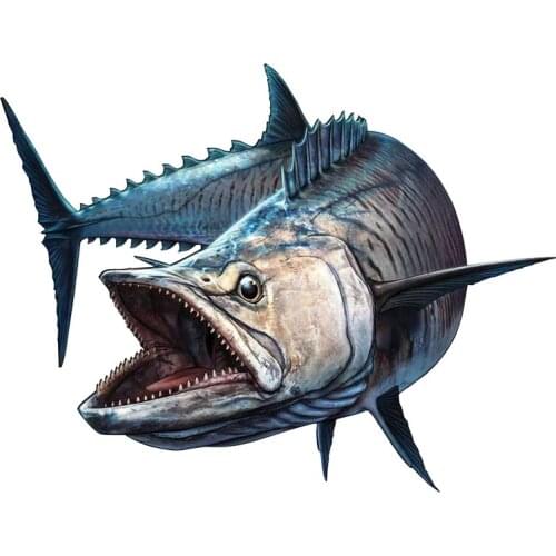 B0201# 13CM 17 CM Self-adhesive Decal Sea Bass Shark Fishing Car Sticker Waterproof Auto Decors on Bumper Rear Window Laptop